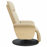Fauteuil inclinable de massage avec repose-pieds crème tissu