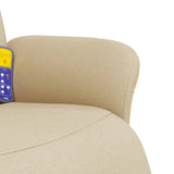 Fauteuil inclinable de massage avec repose-pieds crème tissu