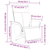 Fauteuil inclinable de massage avec repose-pieds crème tissu