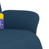 Fauteuil inclinable de massage avec repose-pieds bleu tissu