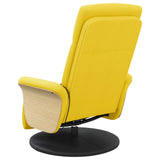 Fauteuil inclinable de massage repose-pieds jaune clair tissu