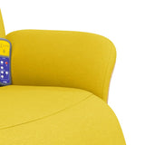 Fauteuil inclinable de massage repose-pieds jaune clair tissu