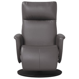 Fauteuil inclinable avec repose-pieds gris similicuir