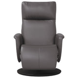 Fauteuil inclinable avec repose-pieds gris similicuir