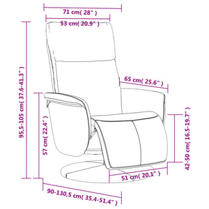 Fauteuil inclinable avec repose-pieds gris similicuir