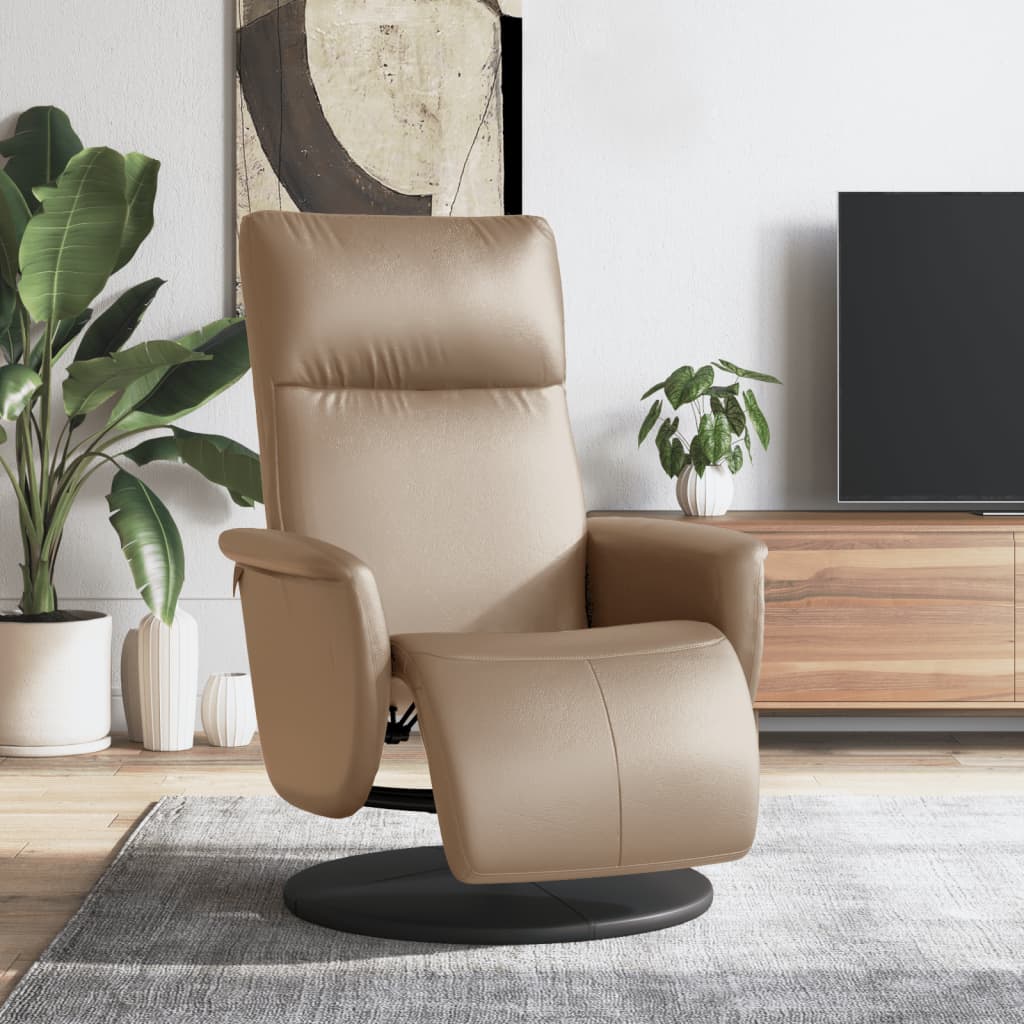 Fauteuil inclinable avec repose-pieds cappuccino similicuir