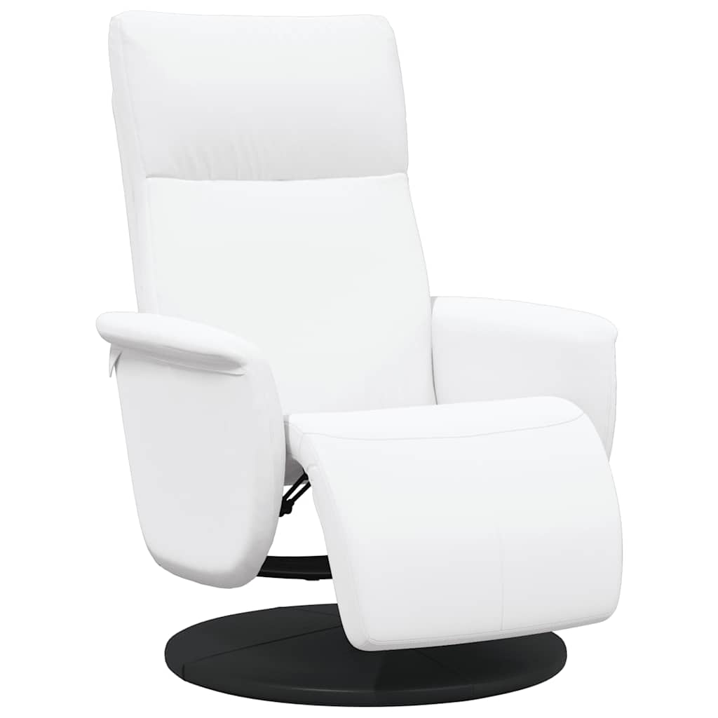 Fauteuil inclinable avec repose-pieds blanc similicuir