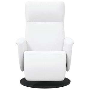Fauteuil inclinable avec repose-pieds blanc similicuir