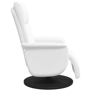 Fauteuil inclinable avec repose-pieds blanc similicuir
