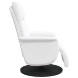 Fauteuil inclinable avec repose-pieds blanc similicuir