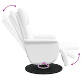 Fauteuil inclinable avec repose-pieds blanc similicuir