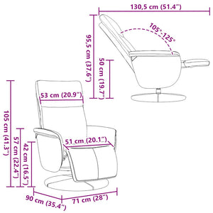 Fauteuil inclinable avec repose-pieds blanc similicuir