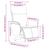 Fauteuil inclinable de massage et repose-pieds crème similicuir