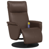 Fauteuil inclinable de massage repose-pieds marron similicuir