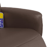 Fauteuil inclinable de massage repose-pieds marron similicuir