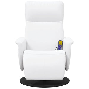 Fauteuil inclinable de massage repose-pieds blanc similicuir