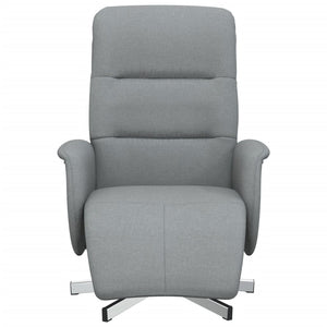 Fauteuil inclinable avec repose-pieds gris clair tissu