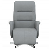 Fauteuil inclinable avec repose-pieds gris clair tissu
