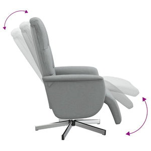 Fauteuil inclinable avec repose-pieds gris clair tissu