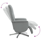 Fauteuil inclinable avec repose-pieds gris clair tissu