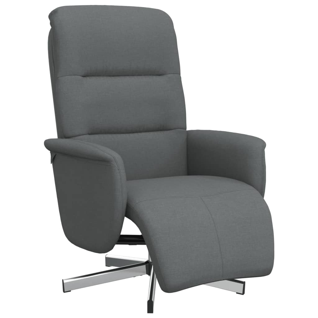 Fauteuil inclinable avec repose-pieds gris foncé tissu