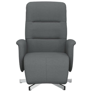 Fauteuil inclinable avec repose-pieds gris foncé tissu