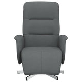 Fauteuil inclinable avec repose-pieds gris foncé tissu