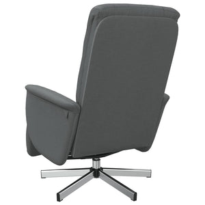 Fauteuil inclinable avec repose-pieds gris foncé tissu