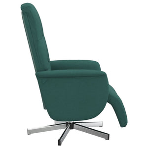 Fauteuil inclinable avec repose-pieds vert foncé tissu