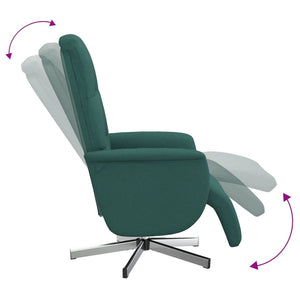 Fauteuil inclinable avec repose-pieds vert foncé tissu
