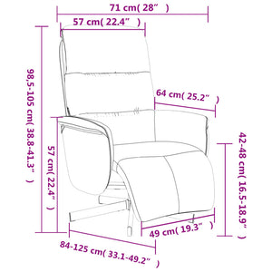 Fauteuil inclinable avec repose-pieds taupe tissu