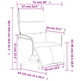 Fauteuil inclinable avec repose-pieds taupe tissu