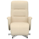 Fauteuil inclinable avec repose-pied crème tissu