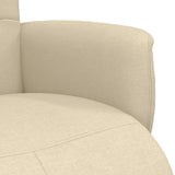 Fauteuil inclinable avec repose-pied crème tissu