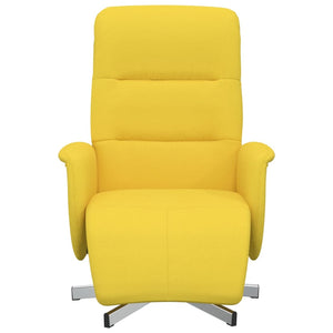 Fauteuil inclinable avec repose-pieds jaune clair tissu