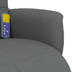 Fauteuil inclinable de massage et repose-pieds gris foncé tissu