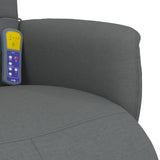 Fauteuil inclinable de massage et repose-pieds gris foncé tissu