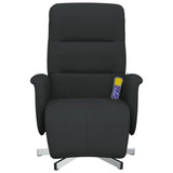 Fauteuil inclinable de massage avec repose-pieds noir tissu