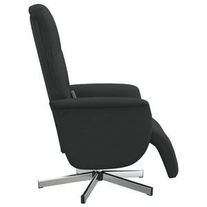 Fauteuil inclinable de massage avec repose-pieds noir tissu