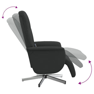 Fauteuil inclinable de massage avec repose-pieds noir tissu