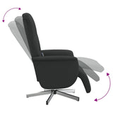 Fauteuil inclinable de massage avec repose-pieds noir tissu