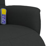 Fauteuil inclinable de massage avec repose-pieds noir tissu