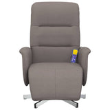 Fauteuil inclinable de massage avec repose-pieds taupe tissu