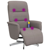 Fauteuil inclinable de massage avec repose-pieds taupe tissu
