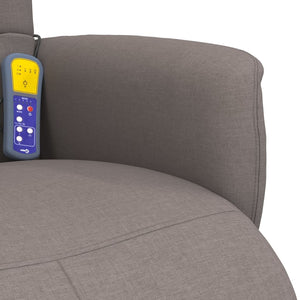 Fauteuil inclinable de massage avec repose-pieds taupe tissu