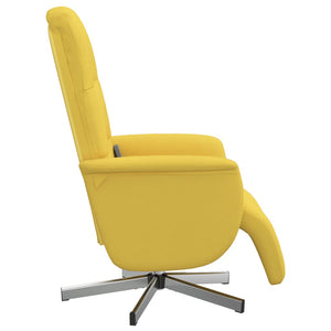 Fauteuil inclinable de massage repose-pieds jaune clair tissu