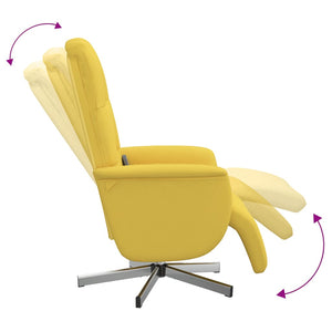 Fauteuil inclinable de massage repose-pieds jaune clair tissu