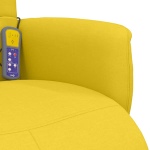 Fauteuil inclinable de massage repose-pieds jaune clair tissu