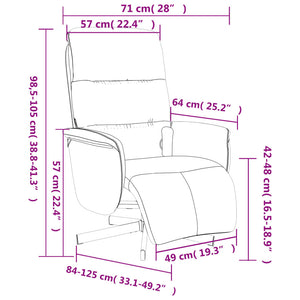 Fauteuil inclinable de massage repose-pieds jaune clair tissu