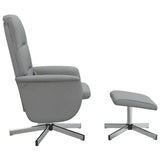 Fauteuil inclinable de massage et repose-pied gris clair tissu